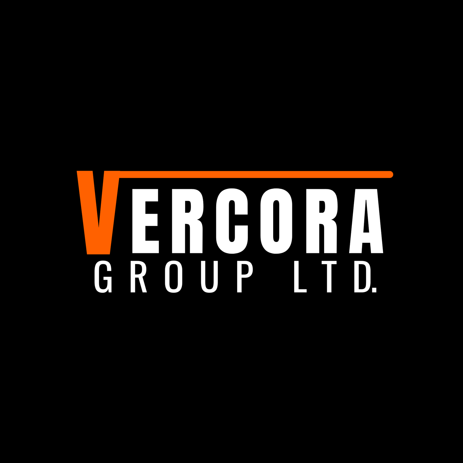 Vercora Group Ltd. wordmark on dark background